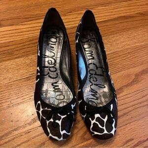 Sam Edelman Hope Real Cow Hair Leather Low Heel Pumps Size 8.5M